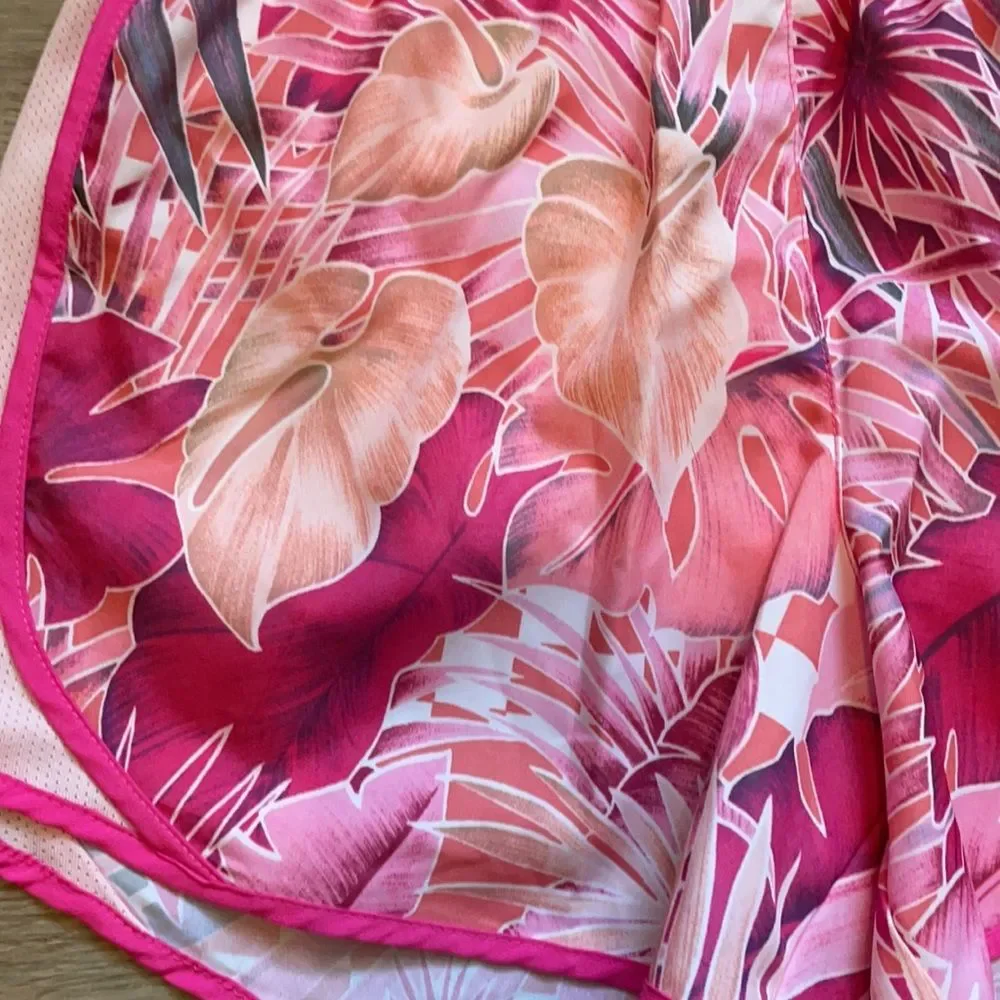 NWT Nike Dri-fit Pink tropical floral standard running workout shorts youth L